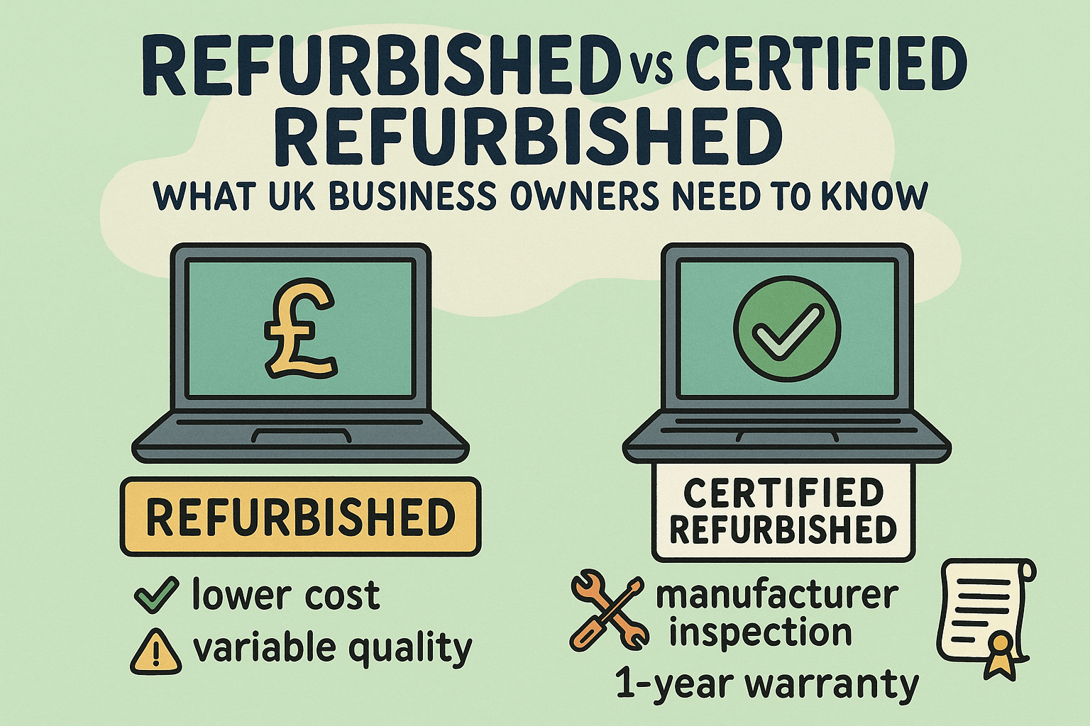 Refurbished vs Certified Refurbished: What UK Business Owners Need to Know