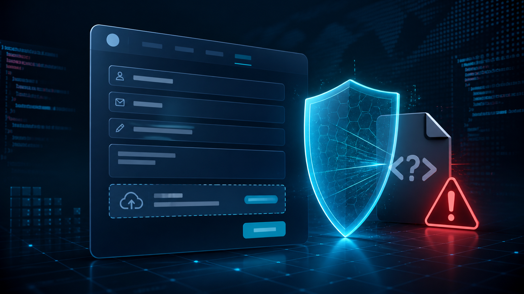 Website contact form upload field blocked by a security shield to show a plugin file upload vulnerability.